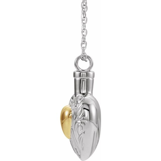 Sterling Silver 14K Yellow Gold-Plated Heart Ash Holder 18' Necklace