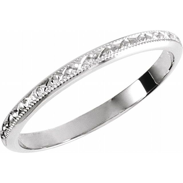 14k White 2 Mm Matching Band Size 5.5