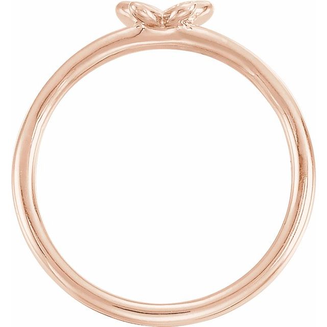 14k Rose .02 Ctw Natural Diamond Butterfly Youth Ring