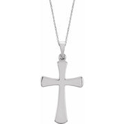 14k White Cross 18' Necklace