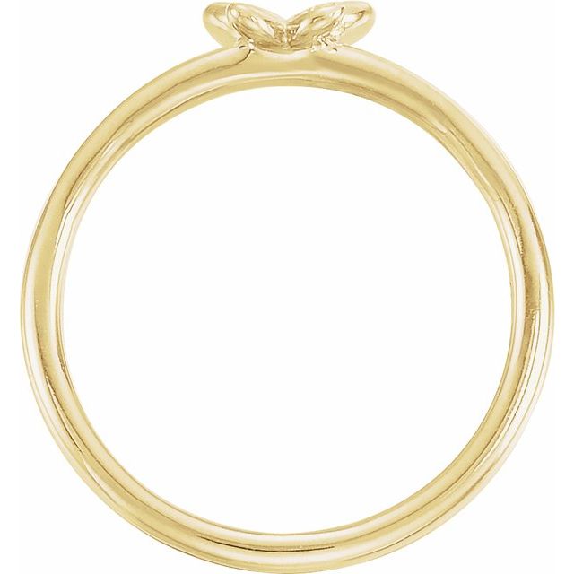 14k Yellow .02 Ctw Natural Diamond Butterfly Youth Ring