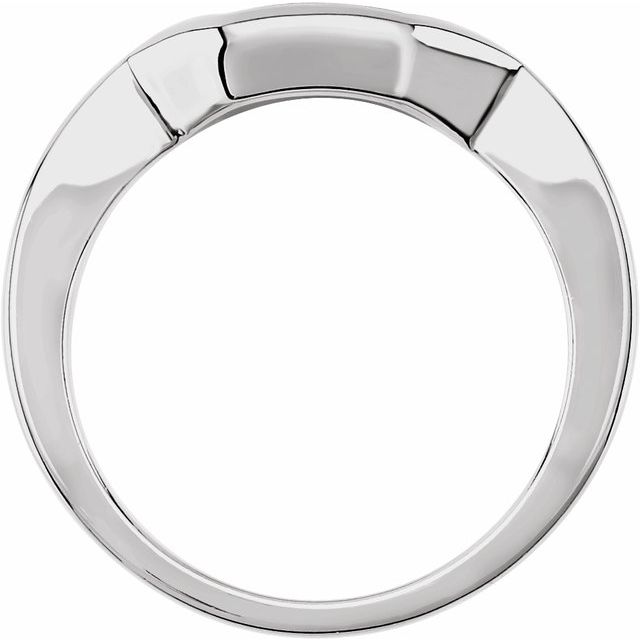 14K White Band for 9x7 mm Emerald Engagement Ring