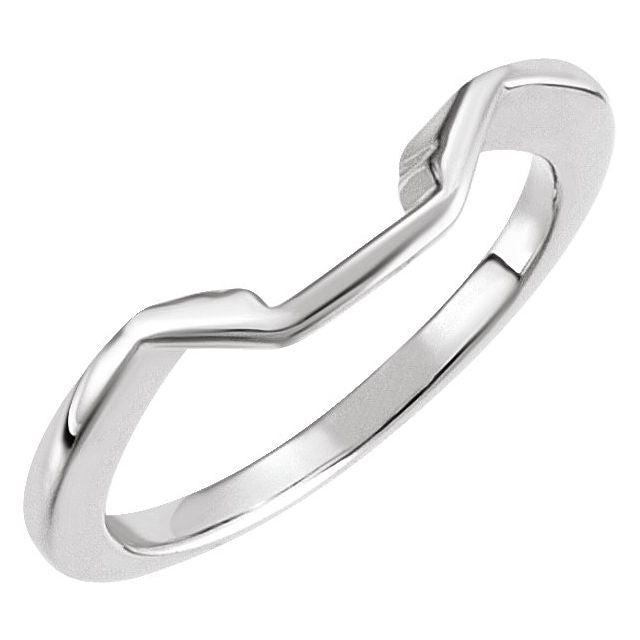 14K White Band for 9x7 mm Emerald Engagement Ring