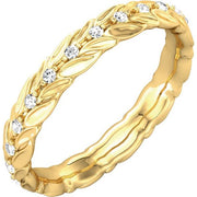 14K Yellow 1/6 CTW Natural Diamond Eternity Band Size 5.5