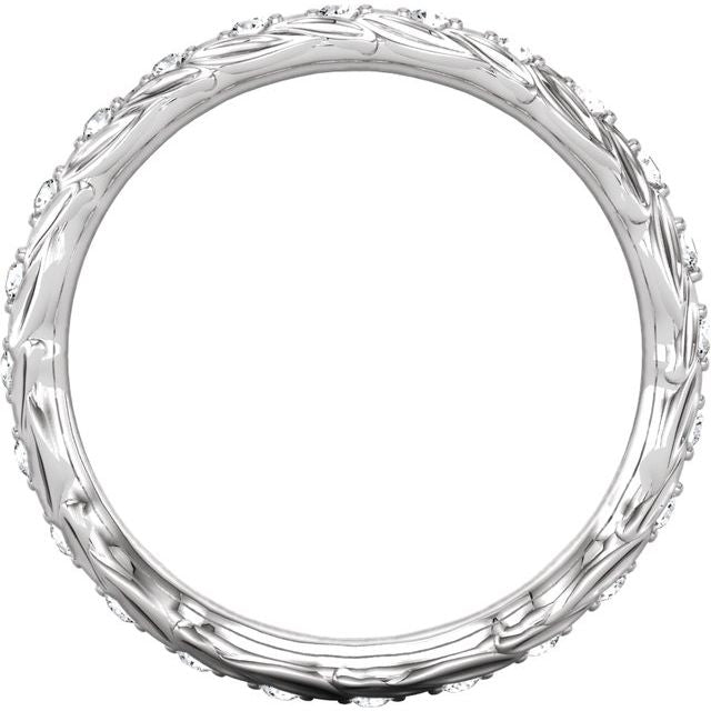 14K White 1/5 CTW Natural Diamond Eternity Band Size 7