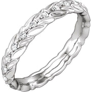 14K White 1/5 CTW Natural Diamond Eternity Band Size 7