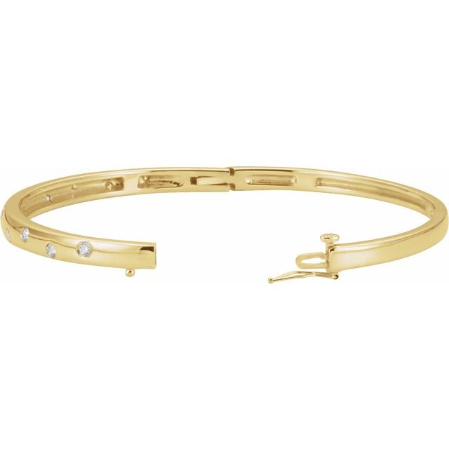 14K Yellow 1/2 CTW Lab-Grown Diamond Bangle 6 3/4' Bracelet