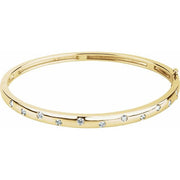14k Yellow 1/2 Ctw Natural Diamond Bangle 6 3/4' Bracelet