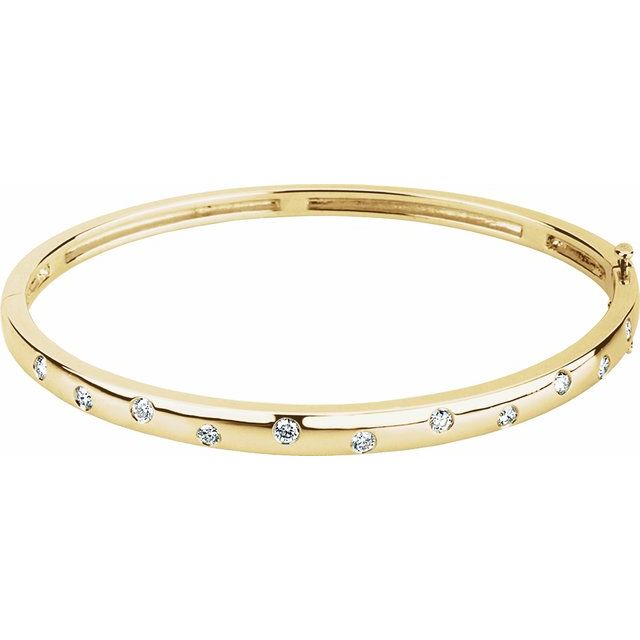 14K Yellow 1/2 CTW Lab-Grown Diamond Bangle 6 3/4' Bracelet