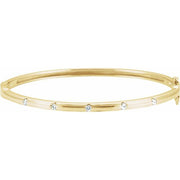 14K Yellow 1/4 CTW Natural Diamond Bangle 6' Bracelet