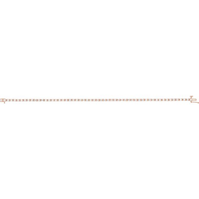 14k Rose 2 1/4 Ctw Lab-grown Diamond Line 7 1/4' Bracelet