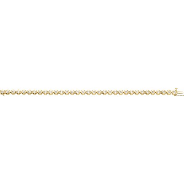 14k Yellow 2 Ctw Natural Diamond Bezel-set Line 7' Bracelet