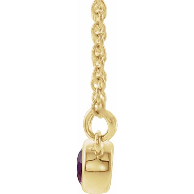 14K Yellow Natural Amethyst & .06 CTW Natural Diamond 18' Necklace