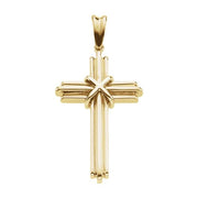 14k Yellow 36.75x24.5 Mm Cross Pendant