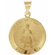 14K Yellow Infant of Prague Medal