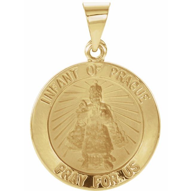 14K Yellow Infant of Prague Medal