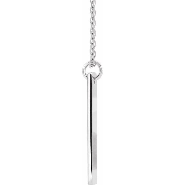 14k White .03 Ctw Natural Diamond Bar Cross 18' Necklace