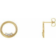 14K Yellow 1/6 CTW Natural Diamond Circle Earrings