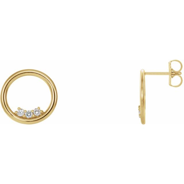 14K Yellow 1/6 CTW Natural Diamond Circle Earrings