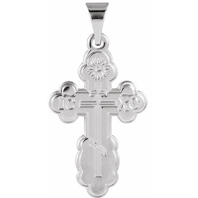 Sterling Silver St. Olga Orthodox Cross Pendant