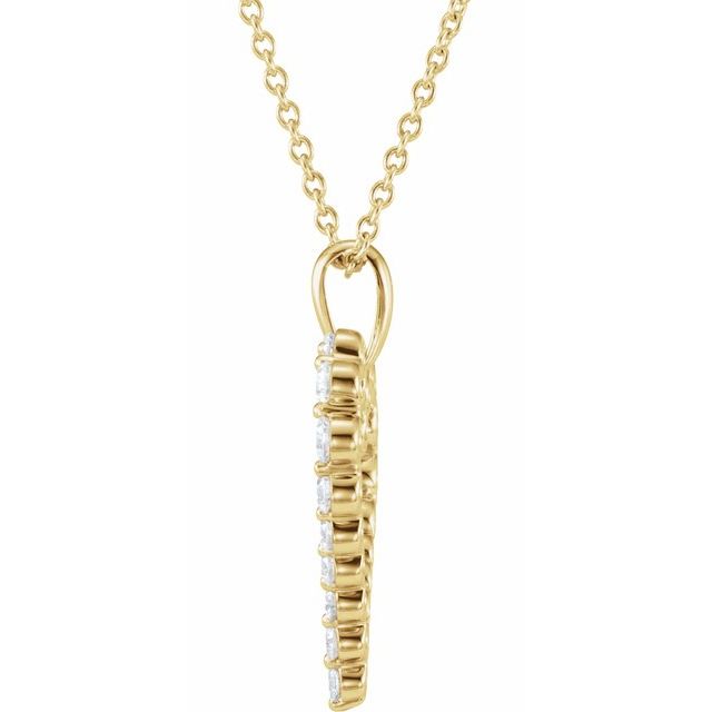 14K Yellow 1 CTW Natural Diamond Heart 18' Necklace