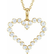 14K Yellow 1 CTW Natural Diamond Heart 18' Necklace