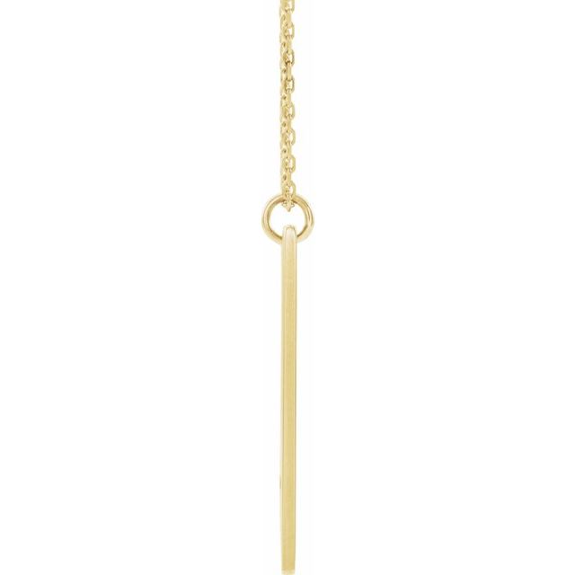 14k Yellow Engravable Pierced Cross Bar 16-18' Necklace