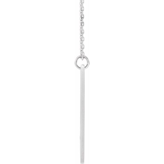 Sterling Silver Engravable Pierced Cross Engravable Bar 16-18' Necklace