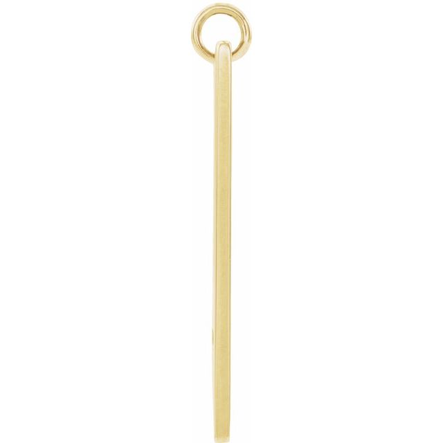 14k Yellow Engravable Pierced Cross Bar Pendant