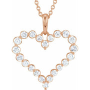 14K Rose 1 CTW Natural Diamond Heart 18' Necklace