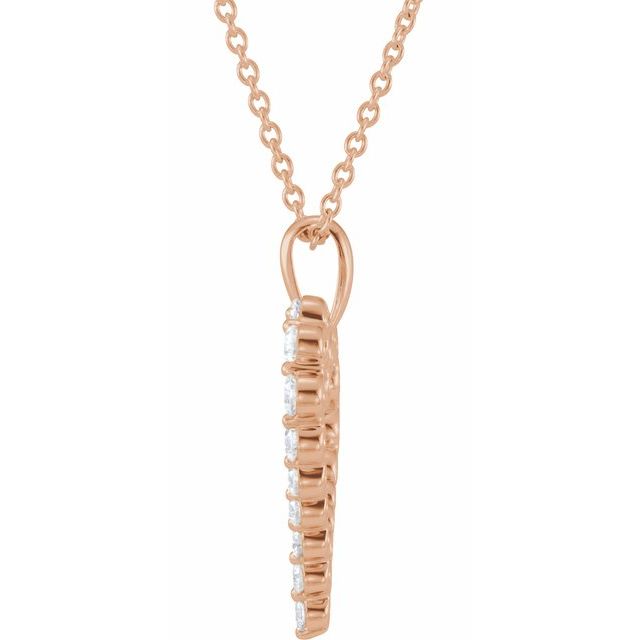 14K Rose 1 CTW Natural Diamond Heart 18' Necklace