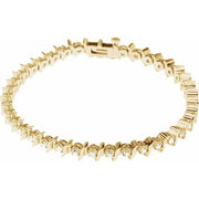 14k Yellow 1 1/2 Ctw Natural Diamond Line 7 1/4' Bracelet