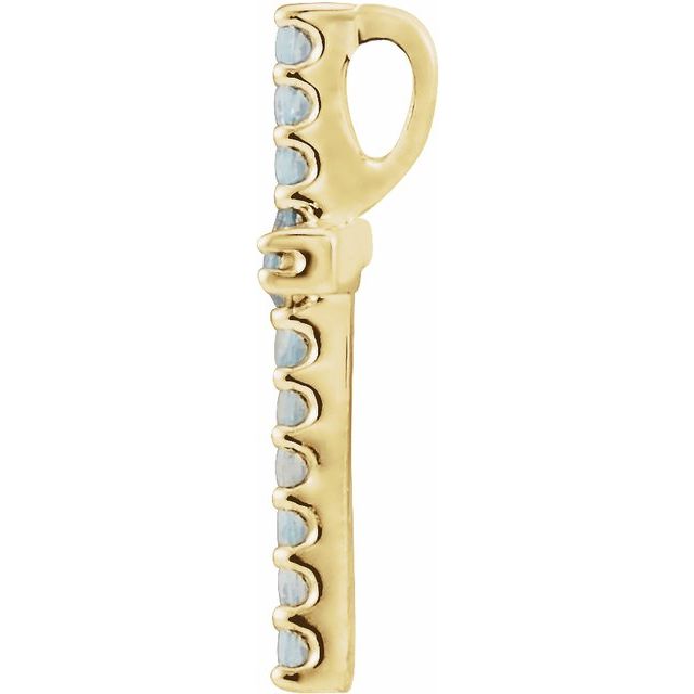 14k Yellow .06 Ctw Lab-grown Diamond Petite Cross Pendant