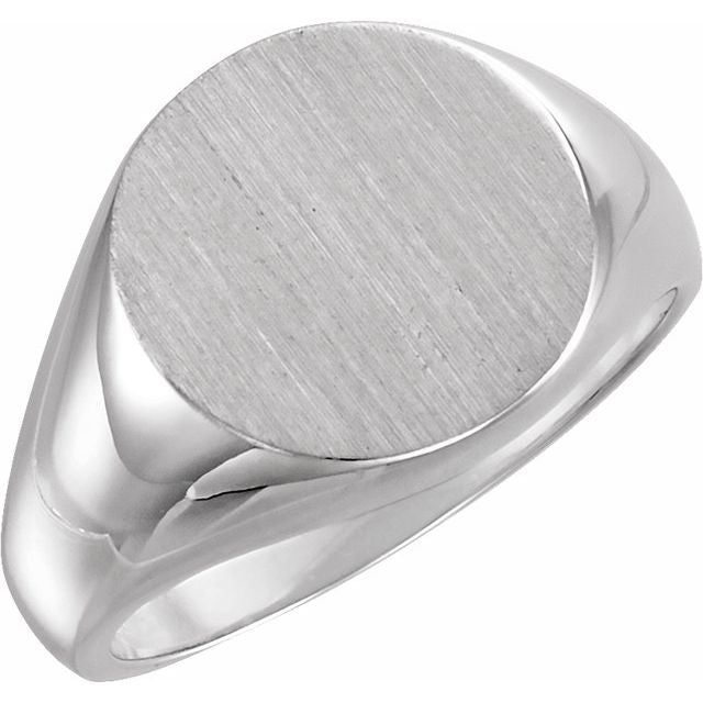 Sterling Silver Round Signet Ring