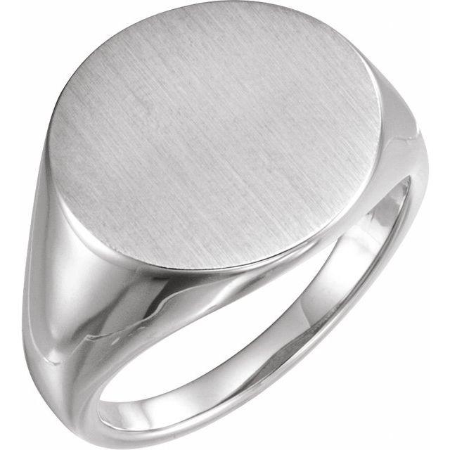 Sterling Silver Round Signet Ring