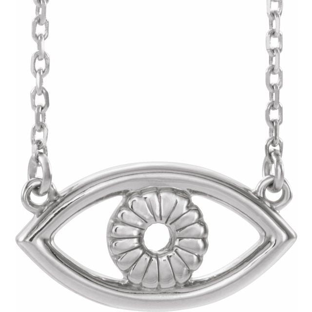 Sterling Silver Evil Eye 18' Necklace