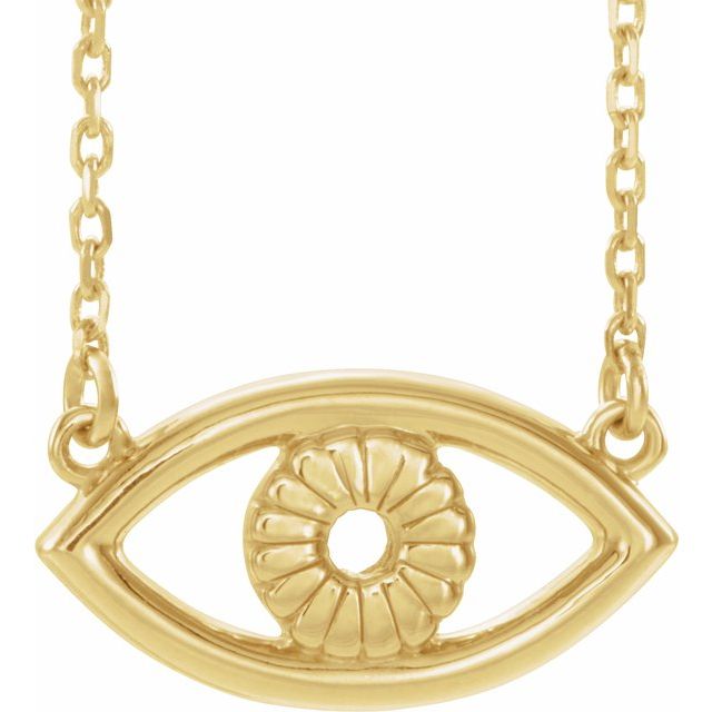 14K Yellow Evil Eye 18' Necklace