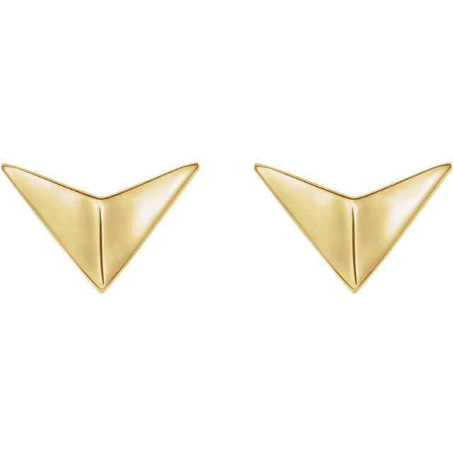 14K Yellow Geometric Earrings
