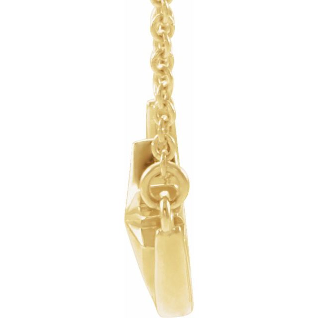 14K Yellow Crescent Moon & Star 16-18' Necklace