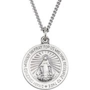 Sterling Silver 15 mm Miraculous Medal 18' Necklace