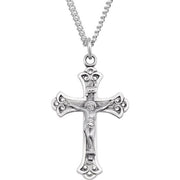 Sterling Silver 32x22 mm Crucifix 24' Necklace
