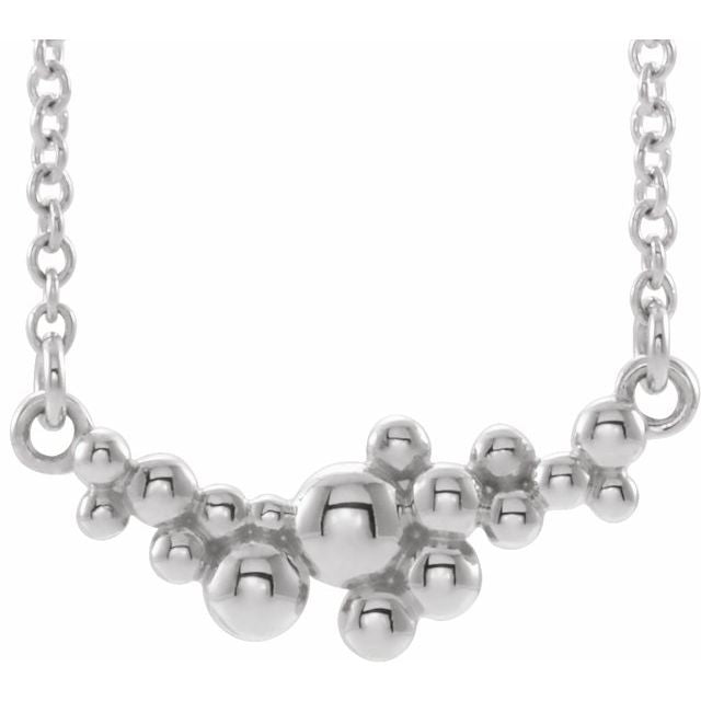 Sterling Silver Scattered Bead 18' Necklace