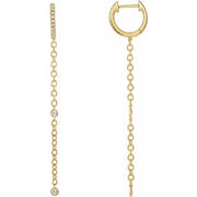 14K Yellow 1/4 CTW Natural Diamond Hinged Hoop Earrings