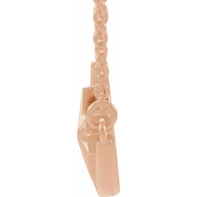 14K Rose Crescent Moon & Star 16-18' Necklace