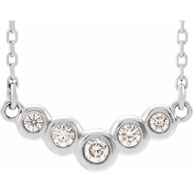 14K White  1/8 CTW Natural Diamond 18' Necklace