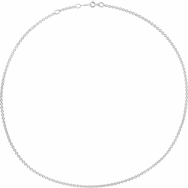 Rhodium-Plated Sterling Silver 2.1 mm Adjustable Cable 16-18' Chain