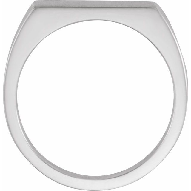 14k White Rectangle Signet Ring