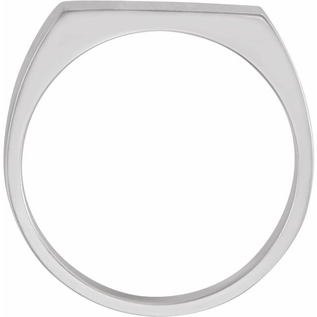 14K White Rectangle Signet Ring