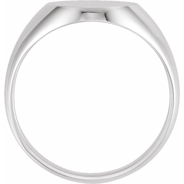 Sterling Silver 14x12 mm Oval Signet Ring