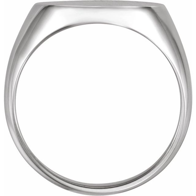 Sterling Silver 18x16 mm Oval Signet Ring